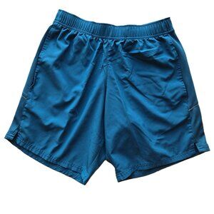 BALANCE COLLECTION Teal Blue Athletic Workout Casual Shorts w/ Pockets Men's S